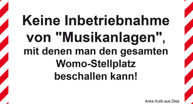 Das sollte man auf dem Stellplatz nicht tun!