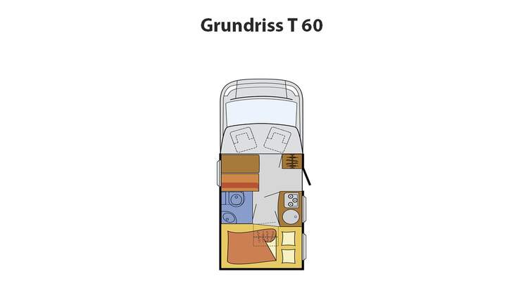 Sunlight präsentiert den T 60 als Teilintegrierten unter sechs Metern Länge. Er wiegt unter 3,5 Tonnen und hat eine Zulassung für vier Personen.