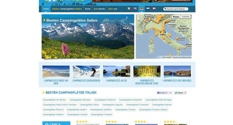 Top Camping will ein unabhängiger Führer und Buchungssystem für Campingplätze in Italien und ganz Europa sein.